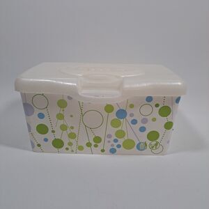 2012 polka dot multi colored Huggies space saver container box easy lift READ